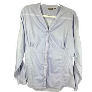 Kuhl Women’s Blue Long‎ Sleeve Button Down Embroidered Cotton XL Outdoor Flaws